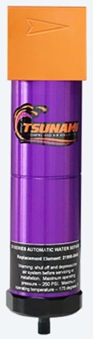 20 CFM, Tsunami 1/4" NPT Industrial Water Separator Particulate Filter