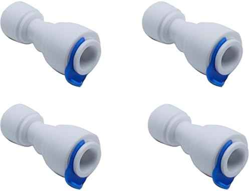 FDXGYH 4 Pcs Quick Straight Connector 1/4 to 3/8 Water Line Adapter Plastic Straight Push Connectors for RO Water Systems Purifiers Filters