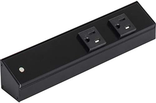 Task Lighting APT Series Tamper Resistant Under-Cabinet Angled Power Strip Track with Slim Single Outlets | 60" | Black