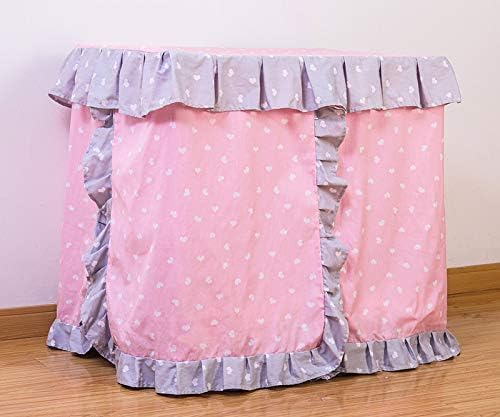 Princess Pink Grey White Heart Pet Dog Handmade Bed House+1 Candy Pillow (M)