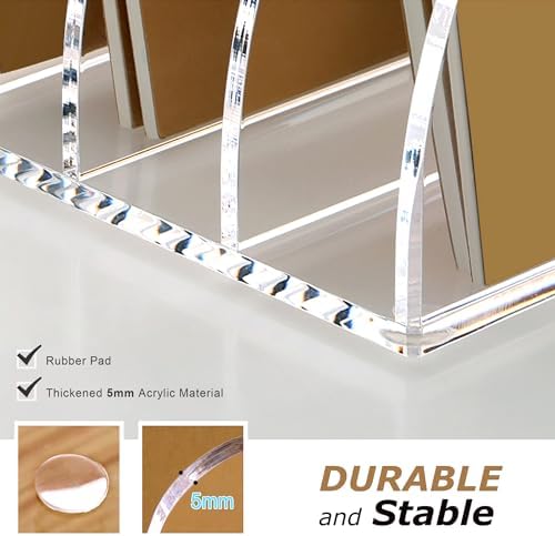 SANRUI Acrylic Desk Magazine Holder File Organizer Sorter,4 Slot Clear