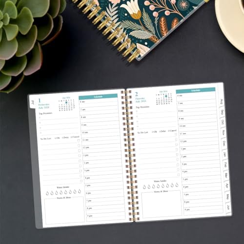 2027 Daily & Monthly Planner - One Page Per Day, Daily Planner from January 2027 - December 2027, Planner 2027 with 12 Monthly Tabs, 8.5" x 11", Flower-B