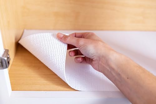 Smooth Top EasyLiner for Cabinets & Drawers, Easy to Install, Shelf Paper & Drawer Liner Non Adhesive, Non Slip Shelf Liner for Pantry, Kitchen Essentials, 20 in x 6 ft (6 Pack), 36 ft, Gray Damask