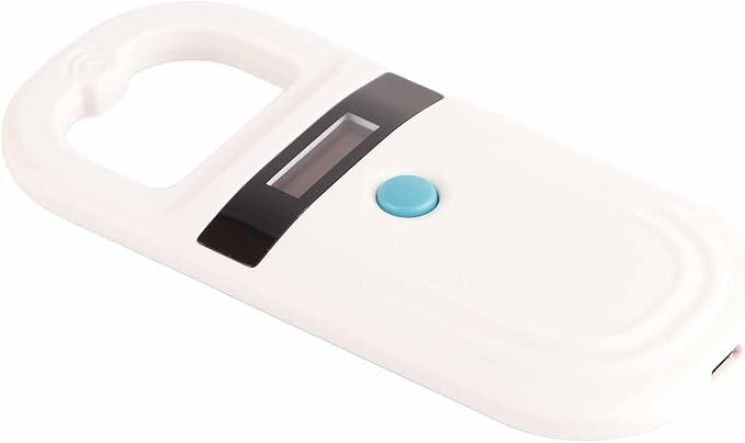 FILFEEL Rechargeable Animal Chip ID Scanner Microchip Pet Tag Scanner OLED Display USB Rechargeable for Animal Management Resource Management White 13.5 x 6cm