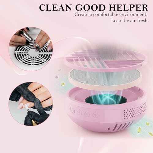 2 Pack Dust Collector Filter Replacement Compatible with Melody Susie, White Nail Dust Collectors Filter for Home and Nail Salons, Reusable Dusts Collectors Match with Dusts Collector Nails Tech Tool