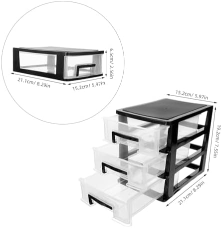 DOITOOL 3 Drawer Desk Organizers, Plastic Home Office Storage Organizer, Makeup Organizer Storage Station Cubes, Cosmetics Jewelry Storage Box for Bathroom, Dorm, Desk, Office
