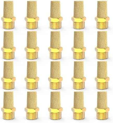 20-PACK 1/8" Male Thread Brass Pneumatic Exhaust Muffler Bronze Silencer Sintered