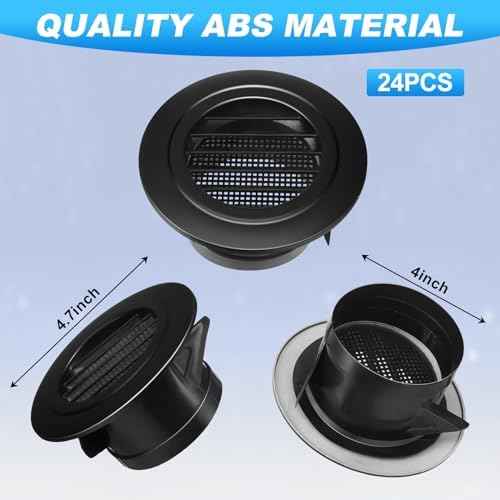 VIHOSE 4 Inch Round Soffit Vents ABS Plastic