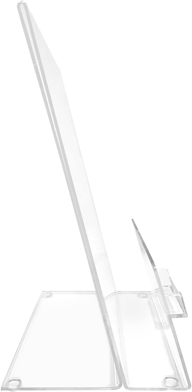 Clear Acrylic Brochure Holder with Business Card Pocket, Large 8.5x11 Letter Size Flyer Literature Desk Stand (Pack of 2)