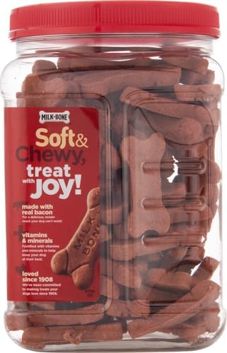 Milk-Bone Soft & Chewy Dog Treats Made with Real Bacon, 25 Ounce, (Pack of 2)