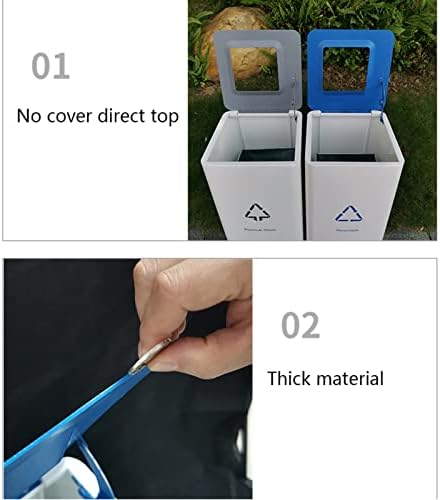 Outdoor Trash Cans White Combined Trash Can Large-Capacity Square Sorting Trash Can Outdoor Direct Throw Trash Can Without Cover, Anti-Fingerprint Technology 48