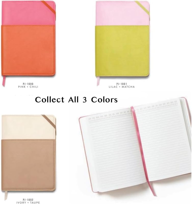 DesignWorks Ink Vegan Leather Pocket Journal, Pink & Chili, 6 x 8.5 in