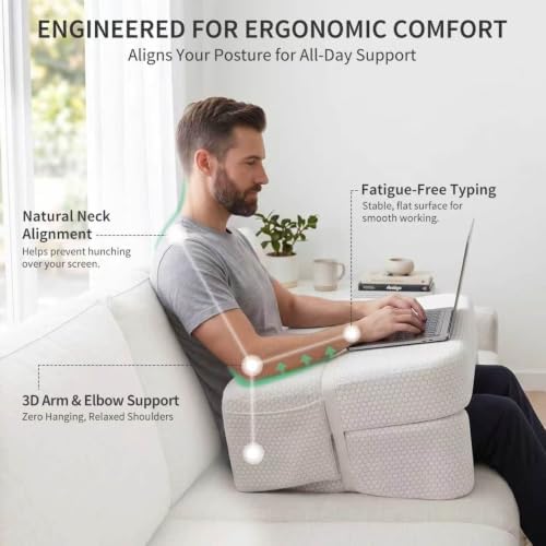 Septsun Foldable Lap Desk Pillow - Armrest, Laptop Cushion for Couch & Bed