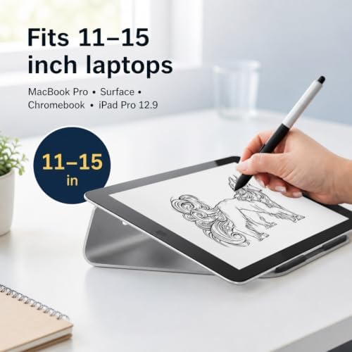 Mount-It! Tilted Laptop Stand for Desk, Aluminum Laptop Riser for 11-15 in