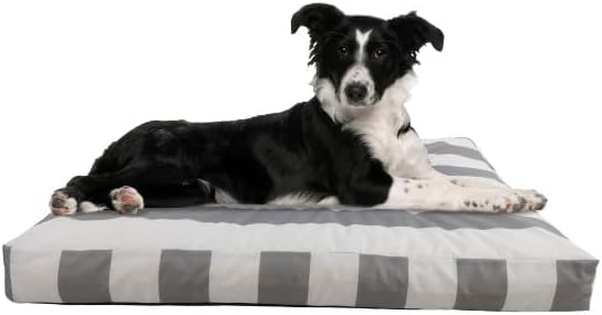 Dog Bed - Indoor/Outdoor Pet Bed with Removable Washable Cover and Non-Slip Bottom - 36in Medium Pet Mat for Dogs up to 70lbs - Water-Resistant Dog Mat by PETMAKER (Gray)