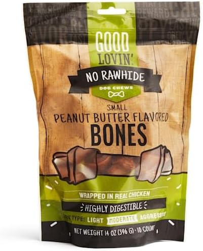 Good Lovin' No Rawhide Small Peanut Butter Flavored Dog Bones 14 oz. Count of 10