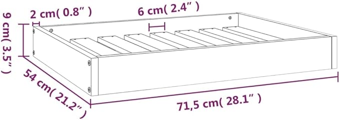Wooden Dog Bed Frame, Modern Minimalist Small Pet Sleeping Cot, Solid Pine Wood Elevated Raised Bed for Indoor Use, White, 28.1 x 21.3 inches