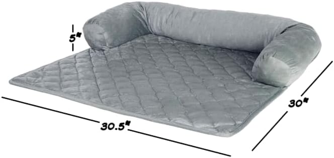 PETMAKER Furniture Protector Pet Cover with Bolster for Dogs, 30.5" L X 30" W, Gray
