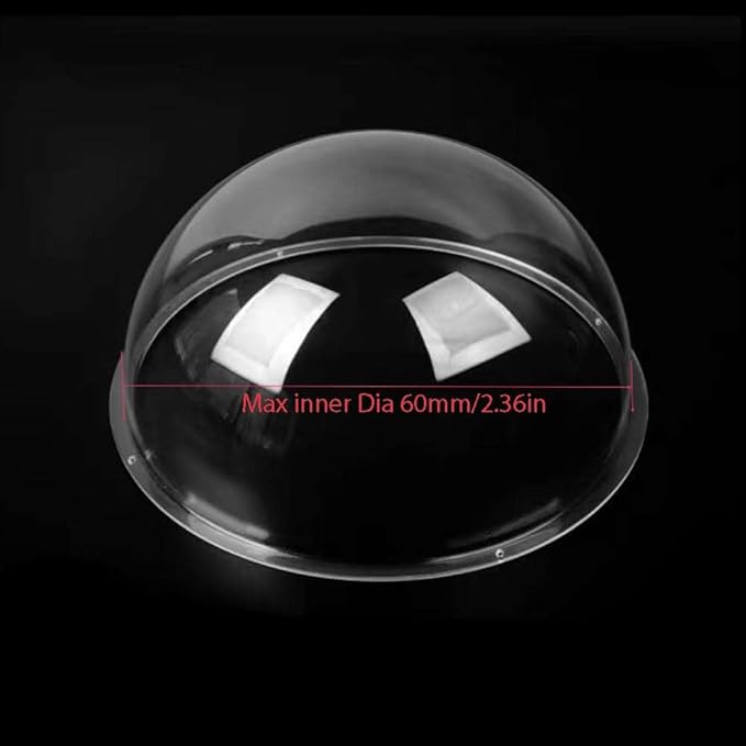 LOTOWELZON 2.36inch Acrylic Replacement Transparent Clear Camera Dome Cover Security Camera Housing Pet Dog Fence Window Skylight Window (ID60mm*H30mm/2.36 * 1.18in)