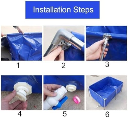 Flexible PVC Canvas Fish Breeding Water Tank with Steel Frame, Clear Viewing Window, Easy Assembly, Ideal for Aquatic Pets, Backyard Pool Pond - 50x40x30cm