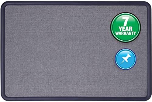 Quartet Contour Fabric Bulletin Board, 4' x 3', Blue Frame, Blue Fabric (7694BE)