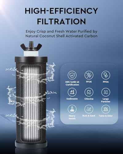 CO-Z Gravity Fed Water Filter System, Stainless Steel Gravity Water