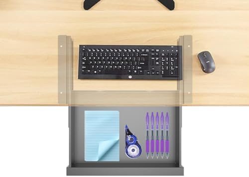 Under Desk Mounted Sliding Pull-out Drawer, W 15.3" x D 8.8"
