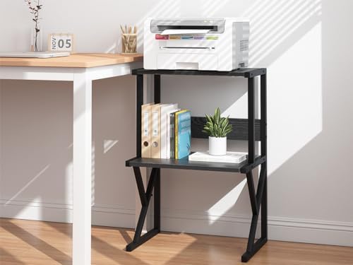 aboxoo Printer Stand for Desk to Save Space, Metal+Wood for Home Office