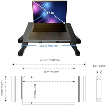 Adjustable Laptop Computer Lap Desk Portable Multifunctional Cooling Ergonomic Vented Table TV Bed Tray Stand Mount Holder(480 * 260mm, Pink)