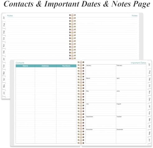 2026-2027 Daily & Monthly Planner - One Page Per Day, Daily Planner from July 2026 - June 2027, Planner 2026-2027 with 12 Monthly Tabs, 8.5" x 11", Blue Leaf Flower