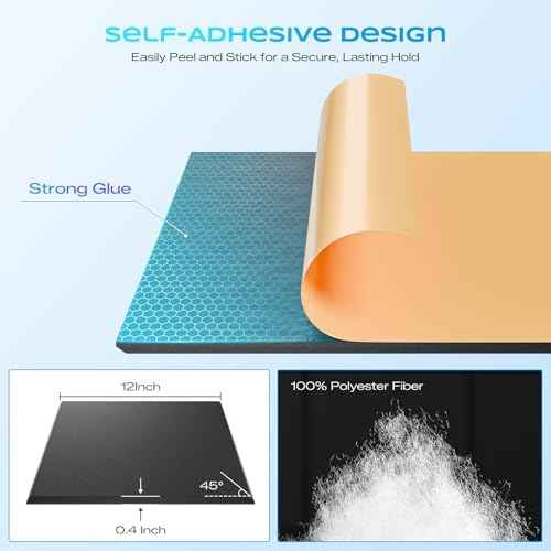 22 Pack Self-Adhesive Sound Proof Foam Panels for Walls 12"x12"x0.4" Fabric