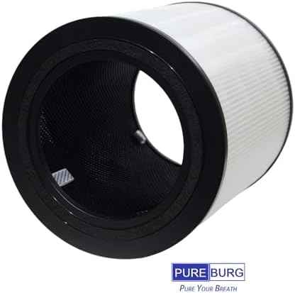 PUREBURG Replacement Filter Compatible with Bosch Air 4000 Air Purifier, 2-Pack H13 True HEPA Activated Carbon 2-in-1 For Air Clean Dust VOCs Odor 3-Stage Filtration