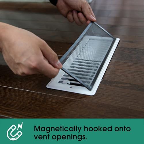 2Pcs Floor Register Cover Trap, 5x9 Inch Magnetic Air Vent Filter Floor Vent Covers Screen for Home, Dustproof Mesh Filters Net Trap Keeps Flies, Coin, Pet Hair, Food Out