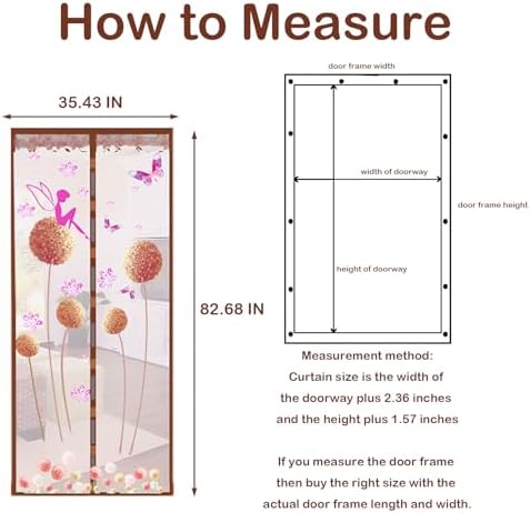 Door Mesh Screen with Magnet, Fly Hanging Temporary Magic Patio Heavy Duty Front Back Screen Magnetic Closure, Portable French Net for Door to Keep Bugs Out Doorway Curtain 35x83 in