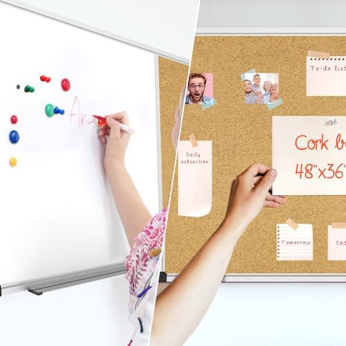 XBoard Magnetic whiteboard Corkboard Combo,36 x 24 Inches