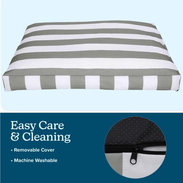 Dog Bed - Indoor/Outdoor Pet Bed with Removable Washable Cover and Non-Slip Bottom - 36in Medium Pet Mat for Dogs up to 70lbs - Water-Resistant Dog Mat by PETMAKER (Gray)