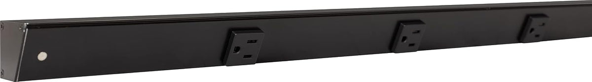 Task Lighting APT Series Tamper Resistant Under-Cabinet Angled Power Strip Track with Slim Single Outlets | 60" | Black