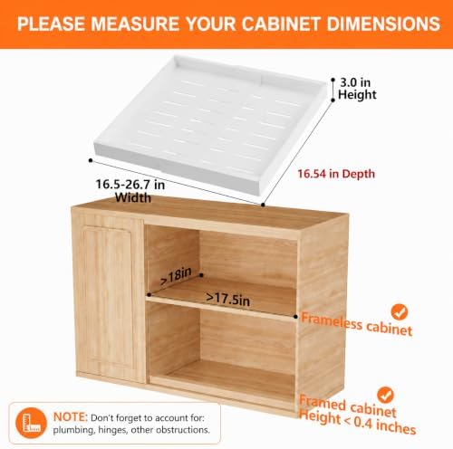 2 Pack Expandable Pull Out Cabinet Organizer,16.54" Deep,White