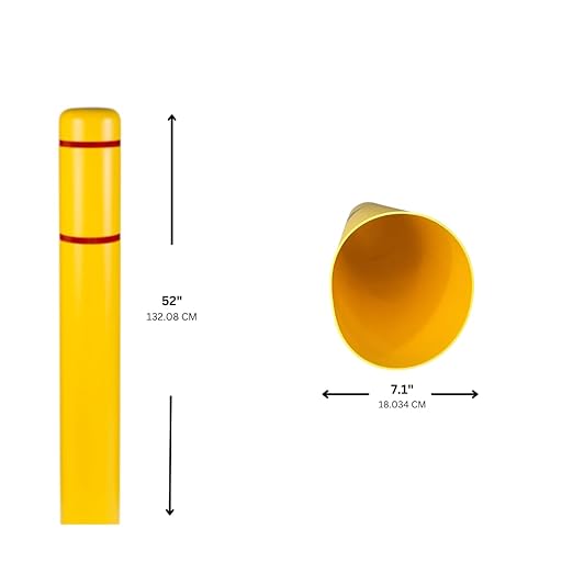 BollardGard 7" x 52" Bollard Cover Yellow - Innoplast (Yellow Blue Tape)
