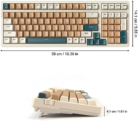 Merdia Wireless Mechanical Keyboard, Triple Mode 2.4G/USB-C/BT Gaming Keyboards 100 Keys RGB Backlit, Blue Switch Keyboard | Rechargeable Mechanical Gaming Keyboards | Brown Combo