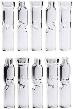 Glass Cigarette Rolling Filter Tips - Pack of 10 (8x35mm-Flat Mouth)