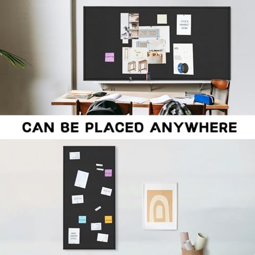 INNOVART Extra Large Cork Bulletin Board 96"X48" with Black Aluminum Frame