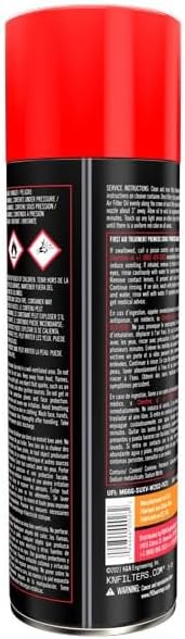 K&N Air Filter Oil: 6.5 Oz Aerosol; Restore Engine Air Filter Performance and
