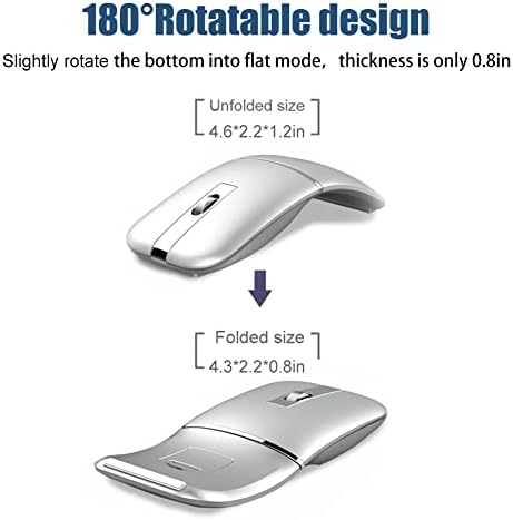 Foldable Arc Wireless Mouse Silent Click Bluetooth 5.3 and 2.4GHz