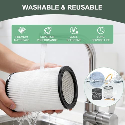 90304 Replacement Filter Compatible with Shop-Vac 90304, 90350, 90333,5 Gallon Up Wet/Dry Vacuum Cleaners,15 Pack