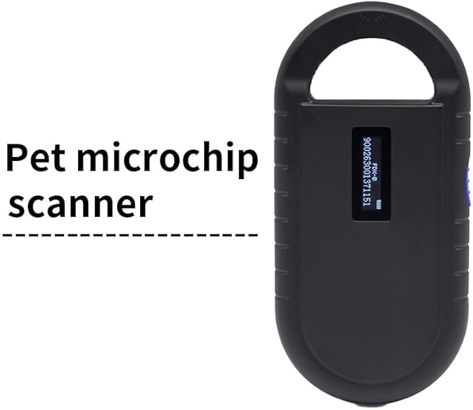 Pet Microchip Scanner ISO11784/85/FDX-B/EMID Animal Handheld Reader,134.2kHz Pet ID Scanner Rechargeable Animal Chip Registration, for Dog/Cat/Pig/Animal (Pure Black) with Storage Memory