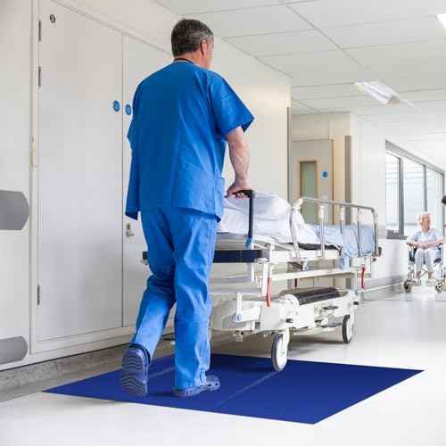 Sticky Adhesive Mat Tacky Pads 300 Sheets, 10 Pack of 30 Sheet 18'' x 24''/ 45 x 60 cm, Thickened Cleaning Mats for Shoes, Construction, Cleanroom, Laboratories, Hospitals, Dogs, Pets, Home- Blue