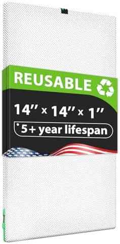 Reair 14x14x1 Air filter, Washable and Reusable Air Filter 14x14x1 for AC HVAC Furnace, MERV 8 Air Filters Machine Washable & Dryer Friendly, AC Furnace Air Filter