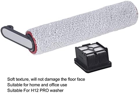 Replacement Brush Roller and Vacuum Filter Compatible with H12 PRO,Cordless Floor Washer Filter Cartridge Brush Roller Set,1 Filter Cartridge and 1 Brush Roller Cordless Wet Dry Vacuum Accessories