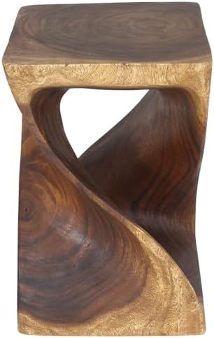 Haussmann Original Twist End Table, Acacia, Walnut, 15x15x23 in